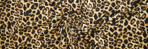 Leopard print rayon jersey in brown tones