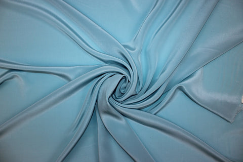 NY Designer Silk Crepe de Chine - Aqua Storm