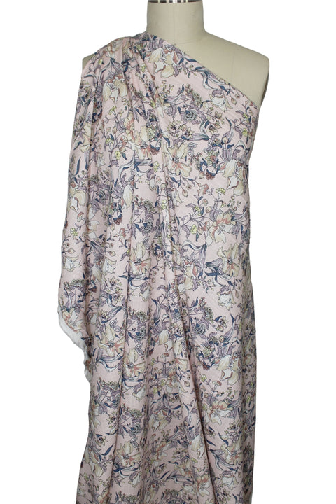 Linen Cotton Rayon Floral fabric on mannequin