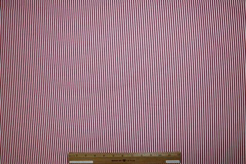 2 1/2 yards of NY Designer Striped Cotton Shirting - Red/White