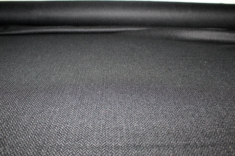 Herringbone Weave Cashmere Blend Suiting - Black