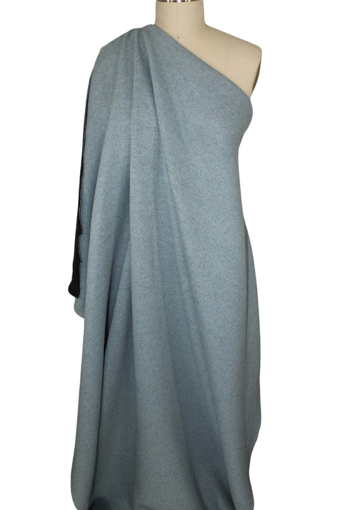 Wool Jersey Double Cloth - Charcoal/Soft Blue