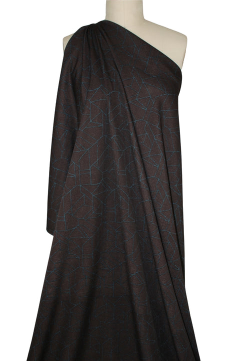 Tile Style Double Knit - Darkest Brown/Teal