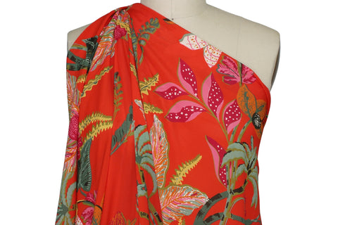 Floral rayon challis fabric