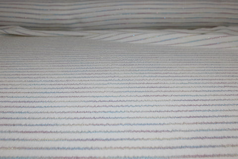 Gauzy Rayon Striped Challis - Metallic Pastels on White