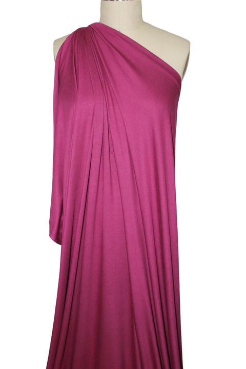 Rayon jersey draped on mannequin