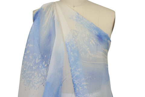 Je T'Aime Couture Designer Silk Organza - Blues/White