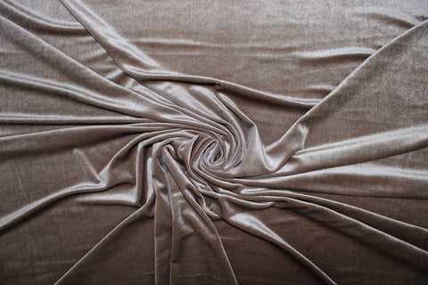 1 1/8 yards of NY Designer Stretch Velvet - Silver Taupe