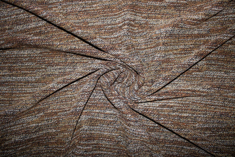 Italian Chunky Sweater Knit - Heathered Brown