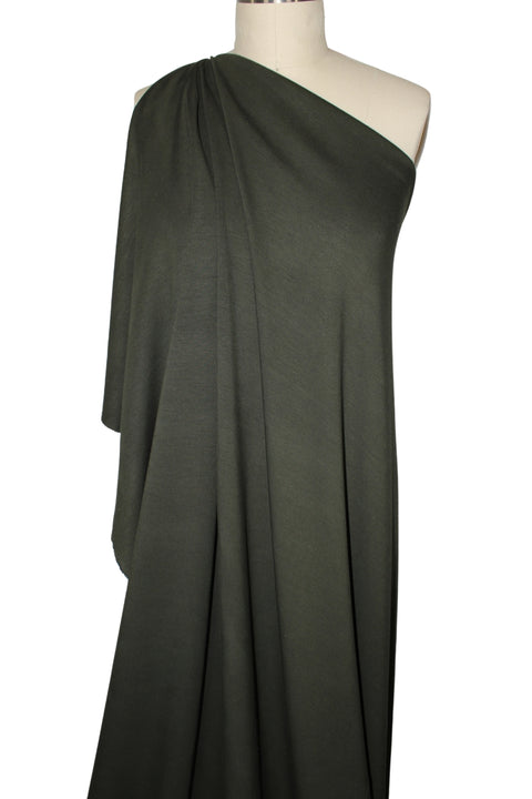 viscose double knit, green side, on mannequin