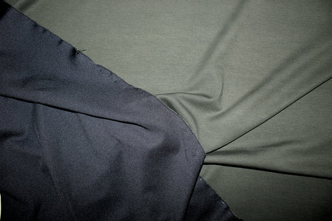 viscose double knit, both black and green sides showing