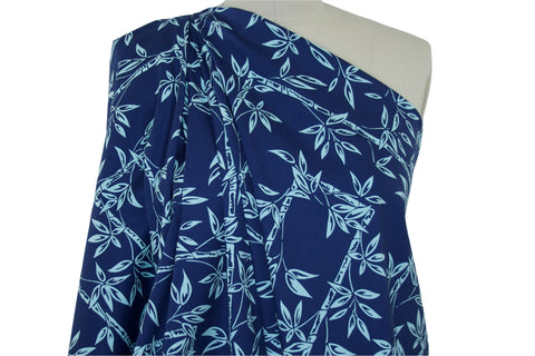 2 yards of Bamboo Forest Stretch Cotton - Blues