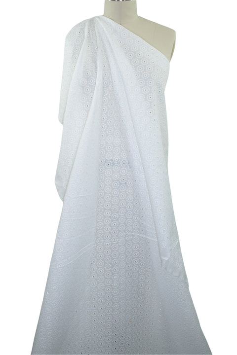 Circlé Pattern Broderie Anglaise - White