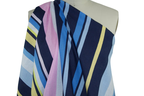Italian Striped Linen - Blues/Yellows/Pink/White