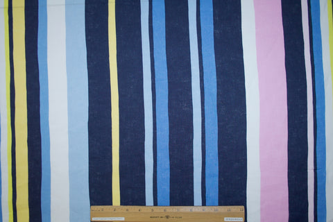 Italian Striped Linen - Blues/Yellows/Pink/White