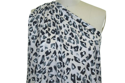 Grrr, Baby! Rayon Dotted Voile - Black/White on Peach Mist