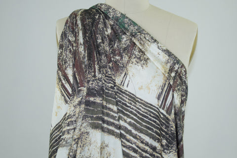 Into the Woods Digital Print Rayon Jersey - Browns/Greens