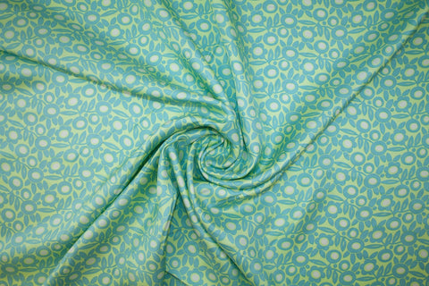 Floral silk twill fabric