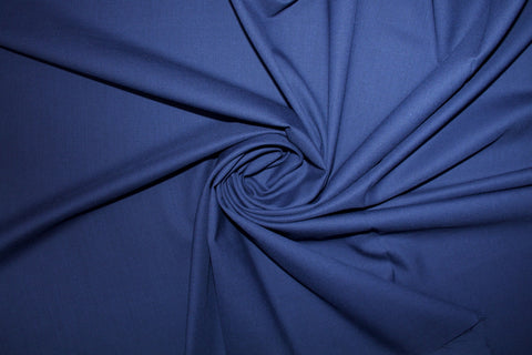 Stretch Tropical Weight Wool Gabardine - Navy Blue