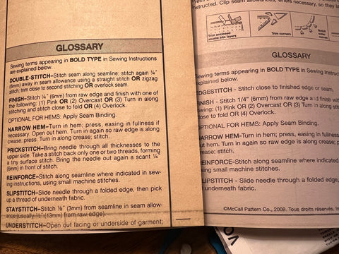 Sewing Glossary