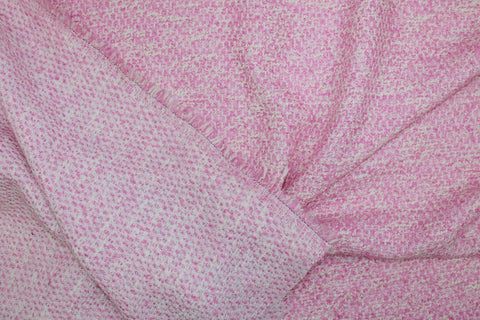 Cherry Pink and Apple Blossom White Bouclé