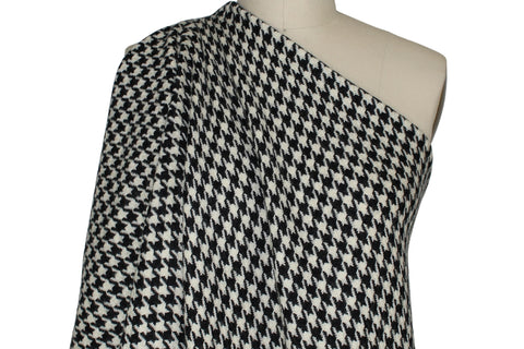 NY Designer Houndstooth Wool Bouclé - Black/Natural White