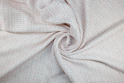 Almost 1 1/4 yards of Spring Bouquet Bouclé - Pink/Silver/White