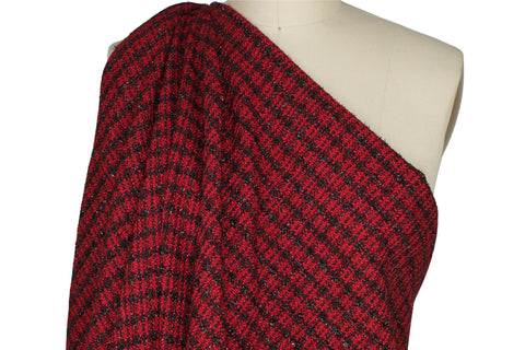 Red and black checked NY Designer bouclé