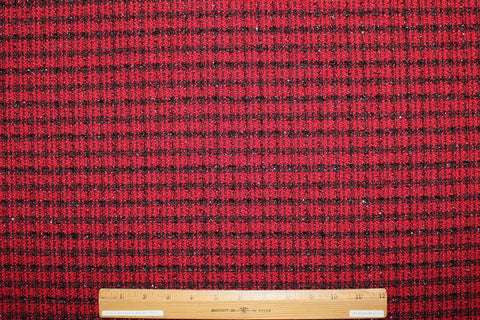 Red and black checked NY Designer bouclé