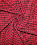 Red and black checked NY Designer bouclé