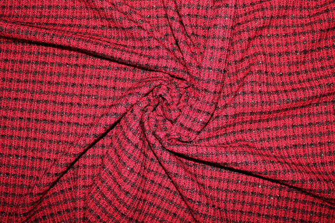 Red and black checked NY Designer bouclé