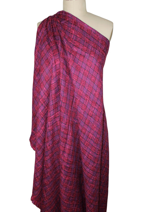 4 5/8 Yards of Cotton Check Bouclé - Pinks