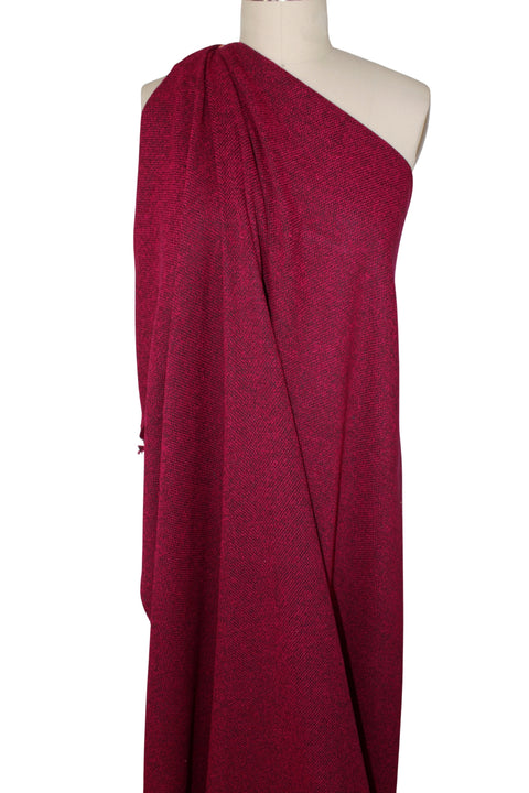 Magenta and black tweedy bouclé