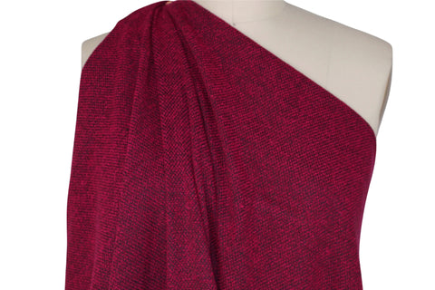 Magenta and black tweedy bouclé