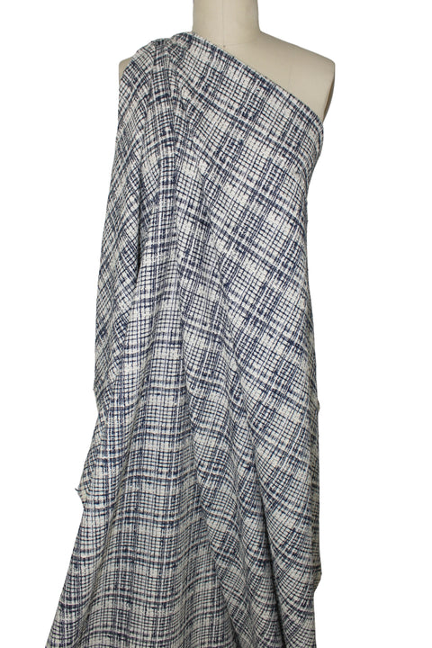 Plaid cotton bouclé fabric