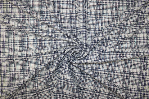 Plaid cotton bouclé fabric