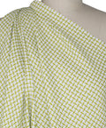 Lime and white checked bouclé
