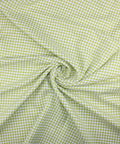 Lime and white checked bouclé