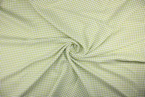 Lime and white checked bouclé