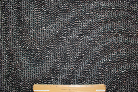 Pre-Interfaced Wool Bouclé - Black/Brown/White
