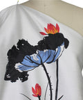 Floral brocade bird formalwear