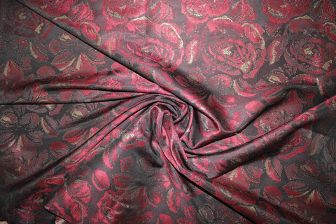 0scar rose print brocade