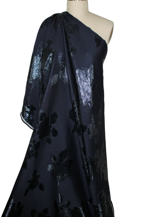 0scar navy floral brocade