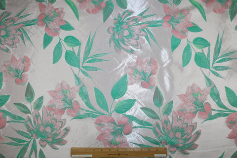 0scar pastel color floral brocade