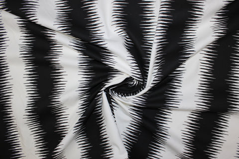Radio Waves Cotton Canvas - Black/White