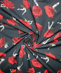 roses with legs print cotton