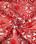 Abstract print cotton sateen