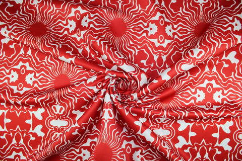 Abstract print cotton sateen