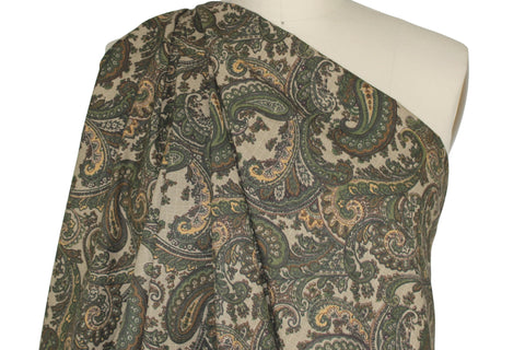 Olive toned paisley cotton