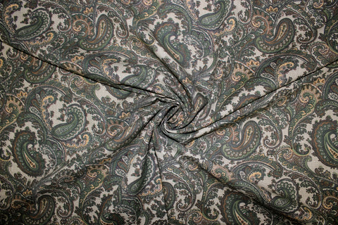 Olive toned paisley cotton